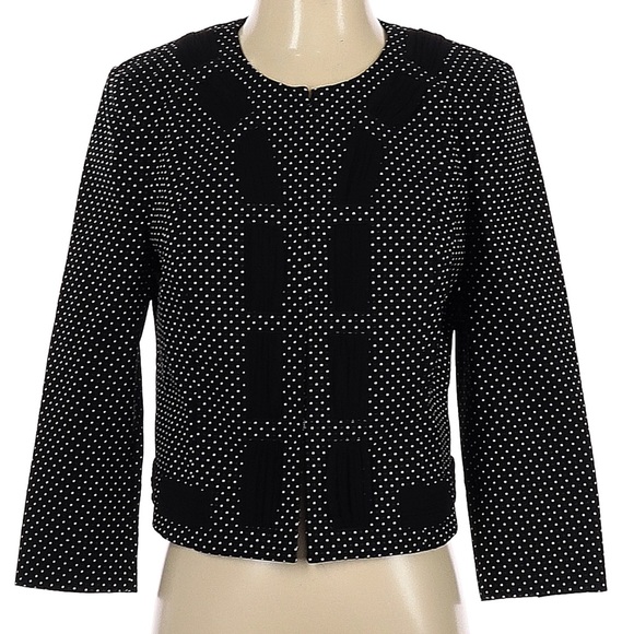 Cabi Seaside Chic Blazer Polka Dot Jacket Black White Size 4 - Picture 3 of 8